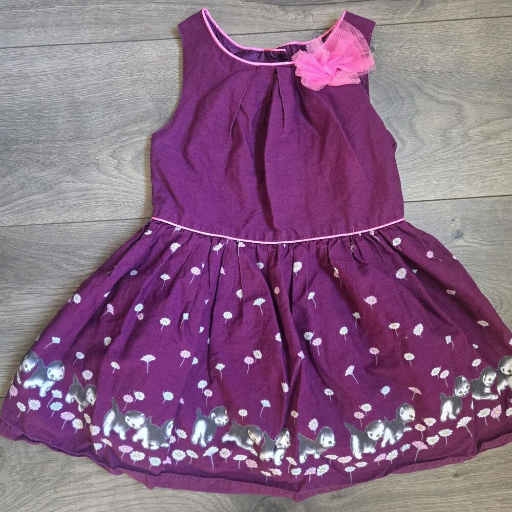 Little Golden Book Moments 4T Girls Purple Shy Little Kitten Floral Tulle Dress